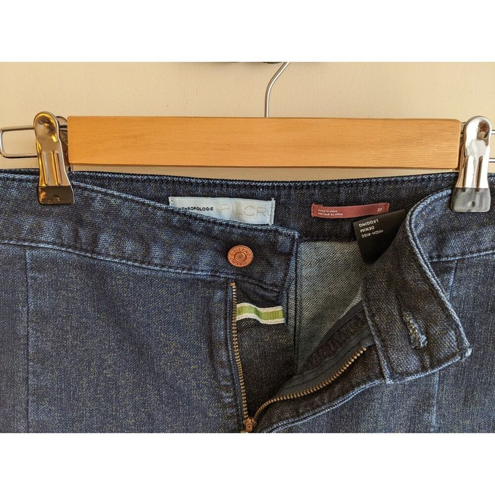 Anthropolgie Pilcro & the Letterpress Shimmer Skinny High Rise Denim Legging 27 - Picture 3 of 8